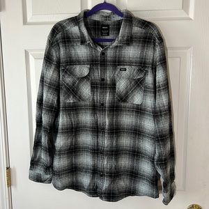 RVCA Plaid Button Down‎ Mid-weight Cotton Shirt Jacket, Sz XXL